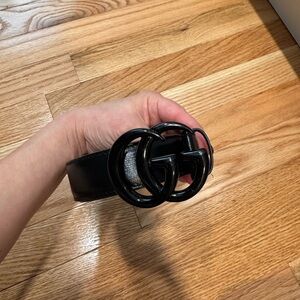 Gucci Black Belt with Iconic GG Buckle